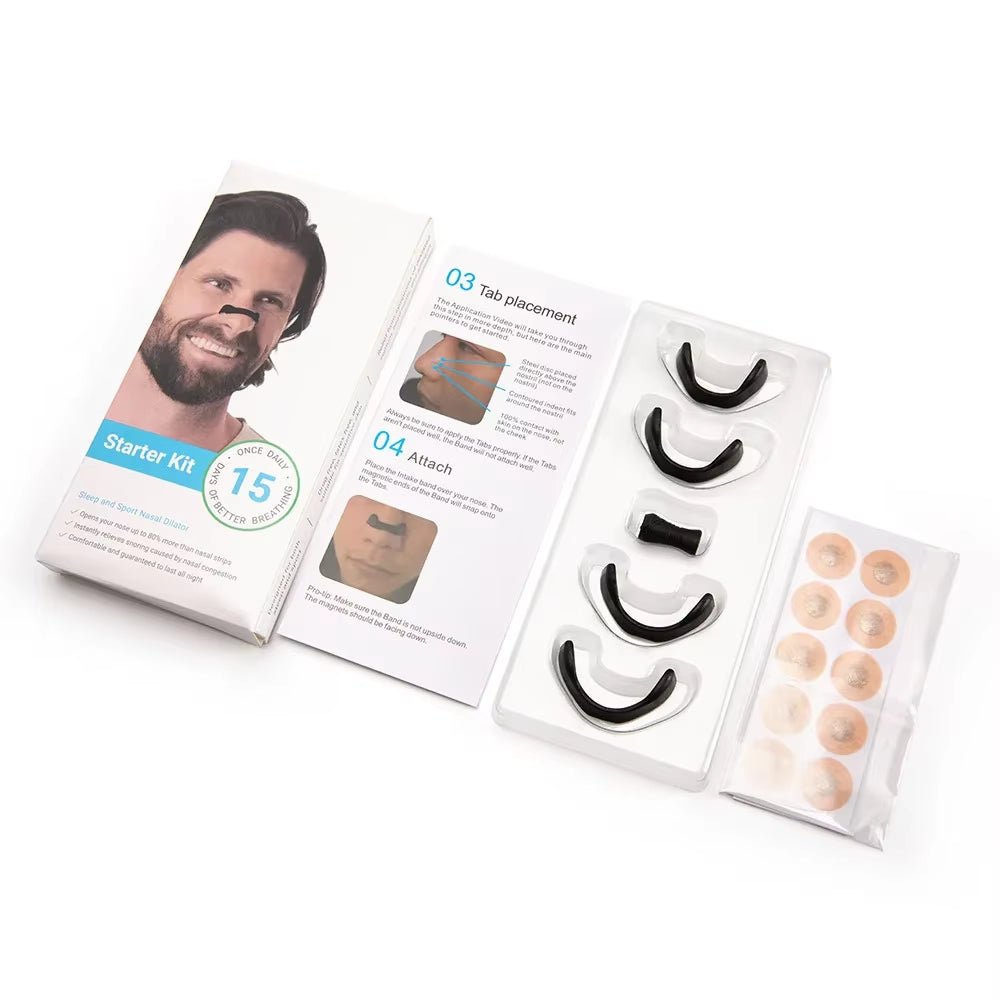 15Pairs Magnetic Nasal Breathing Nose Dilators Nasal Strips Nasal Clip anti Snoring Improve Sleeping Aid Preventing Snoring