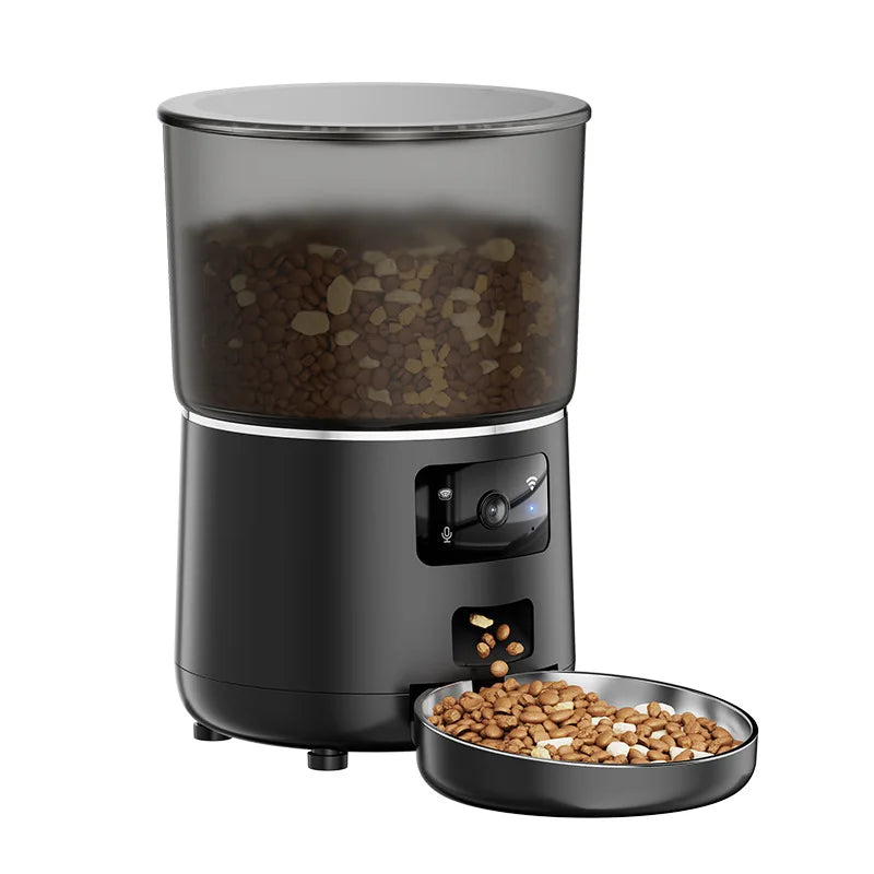 4L Cat Feeder Smart Pet Feeder for Cats Small Dogs Food Dispenser with Bowl in Button Type