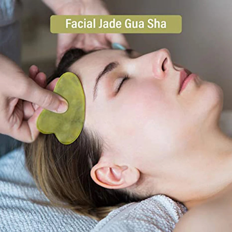 Natural Jade Roller Gua Sha Massage Set Guasha Board Comb Gouache Scraper Body Acupuncture Spa Facial anti Aging Lifting Tools
